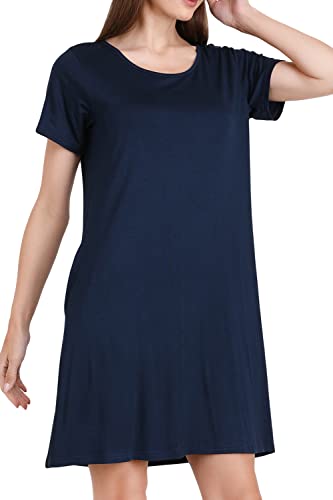 Image of Miss Lavish London Women's Relaxed Fit T Shirt Dress with Pockets Short Sleeve Summer Vacation Dresses