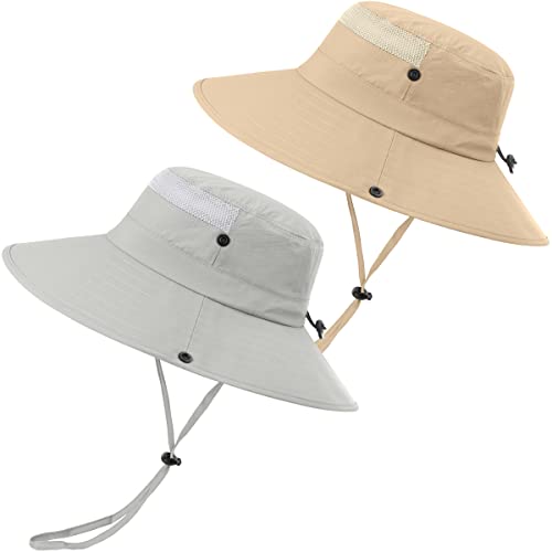 Lot de 2 chapeaux de soleil homme boonie respirants et pliables pour l'été