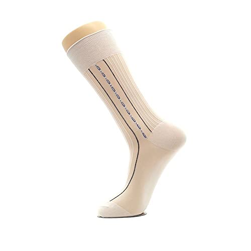 Silk Socks Simple Cute Casual Male Hosiery for Fathers Loose for Husbands Work Solid Color for Men Middle Tube Socks(White)
