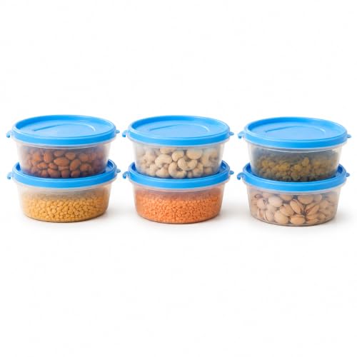 Image of Cutting EDGE Nesterware 500ml Stackable Food Container (Set of 6, Blue) | BPA-free plastic, stackable design, leak-proof, kitchen storage, pantry, fridge, meal prep, reusable, travel use