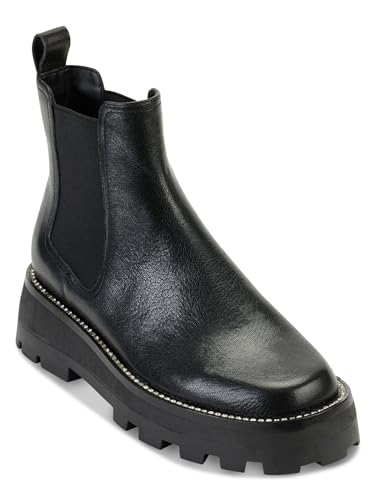 KARL LAGERFELD PARIS Women's Mayde Leather Lug-Sole Ankle Boot