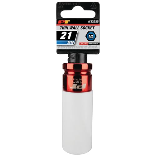 Image of Performance Tool W32925 Performance Tool 1 /2-Inch Impact Drive 21mm Thin Wall Socket , Red