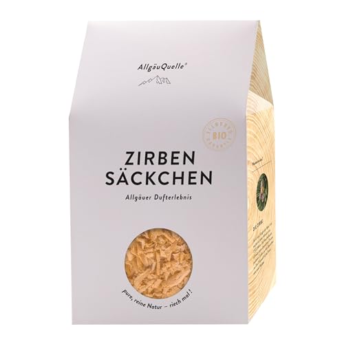 AllgäuQuelle® Duft-Säckchen mit Zirbenholzspänen. Natürliches Duftkissen. Duftsäckchen naturrein und biologisch