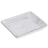 ASAKKURA 陶磁器製大理模様トレイ ジュエリー収納と洗面用品用 多機能お盆 アクセサリーディスプレイ用シンプルデザイン 贈り物に