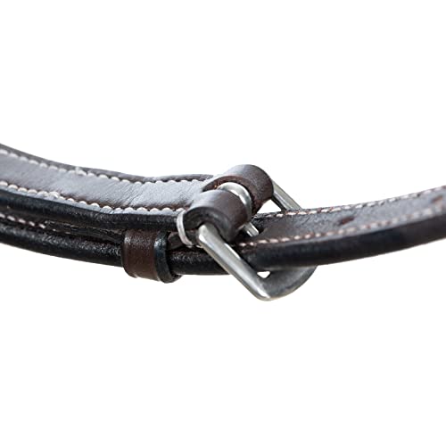 Equinavia Valkyrie Fancy Stitched Leather Standing Martingale - Chocolate Brown - Cob #TOP2