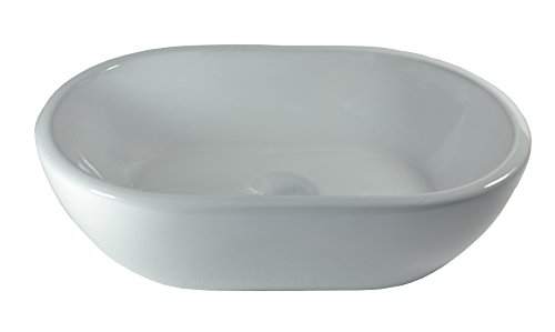 Lavabo de cerámica, color blanco, ovalado, pequeño, 45 x 29,5 x 12 cm Cover