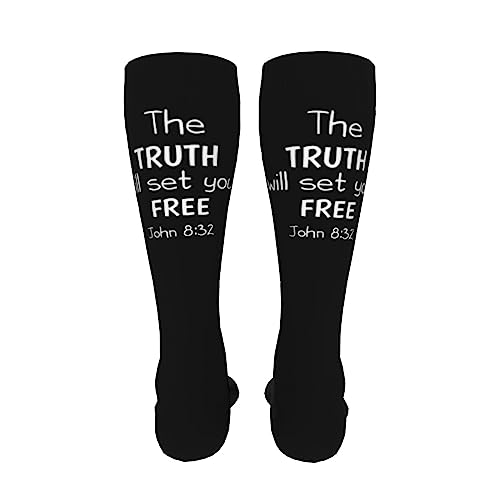 The Truth Will Set You Free John 8 32 Knee High Socks For Women Long Tube Socks Athletic Compression Socks Unisex High Socks Girls4