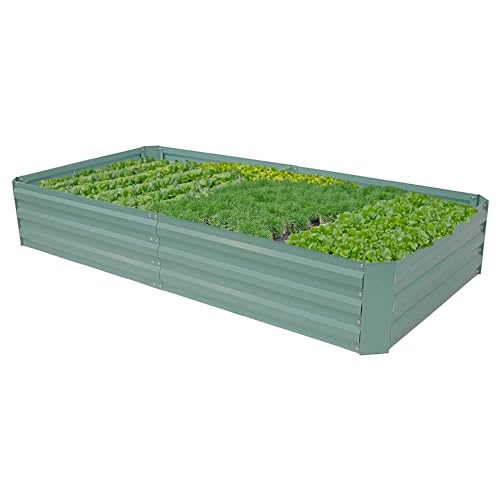 Sunnydaze 4 x 8 ft Green Galvanized Steel Rectangular Raised Garden Bed and 6-Pack Chicken Wire Plant Protector Cages - Image 3