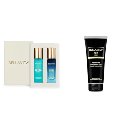 Image of Bella Vita Luxury Skai Aquatic EDC & Fresh EDT Unisex Combo with BergamotYlang YlangPink PepperLong Lasting Fragrance ScentPack of 2 20Ml Each Intense CEO Man Body Perfume Lotion
