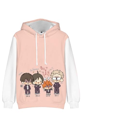 Xinchangda Sudadera con Capucha de Anime Haikyuu, Hinata Shoyo/Tobio Kageyama Sudadera con Capucha Haikyuu!! Sudaderas con Capucha de Manga Larga Pullover Regalos de Manga, 3XL