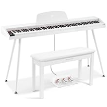 【Complete Kit & Portable Design】This bundle includes a power adapter, removable music stand, three-pedal unit, and instruction manual for the piano, plus a wooden piano bench—everything you need to start playing. Lightweight and compact, it’s easy to...