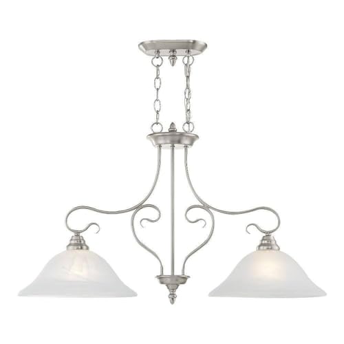 Livex Lighting 6132-91 Island Pendant With White Alabaster Glass Shades cover