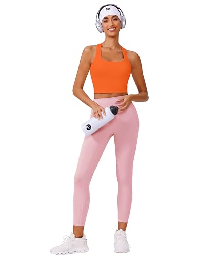 Image of PINSPARK Sports Bra Longline Racerback Tank Tops for Women Padded Workout Yoga Top