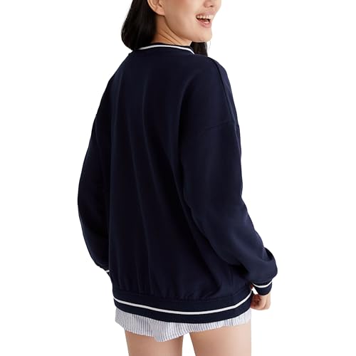 AEROPOSTALE Women's Malibu Athletic Oversized V-Neck Sweatshirt2