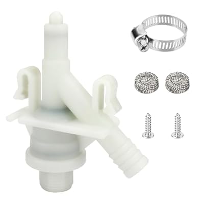 385311641 RV Toilet Water Valve for Dometic 300 301 310 320 and Sealand Toilets, RV Toilet Replacement Parts for Dometic Water Valve Kit Includes Hose Clamp and Hardware Kit