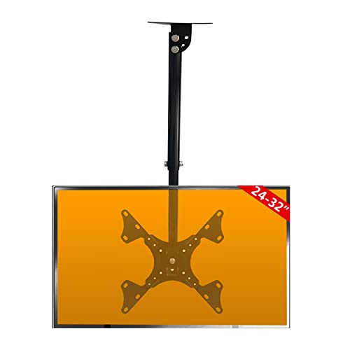 Support TV plafond orientable rotatif 360 pour moniteur incurvé et téléviseur plat 24 à 32 pouces