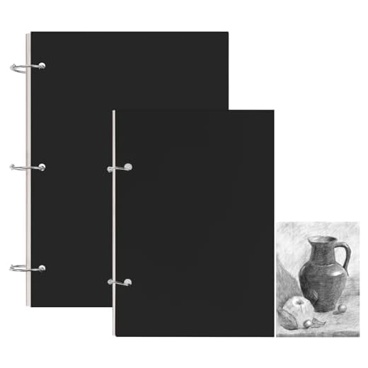Bloc de Dibujo A4+A5, 2 Piezas Libretas Dibujo Cuaderno de Dibujo Sketchbook Cuaderno Anillas con Cubierta de Papel Kraft 35 Páginas 160 g/m² para Niños Adultos Artistas