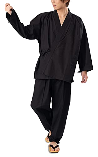 Samue Men's japanese clothes[Made in Japan] (Black, X-Large)