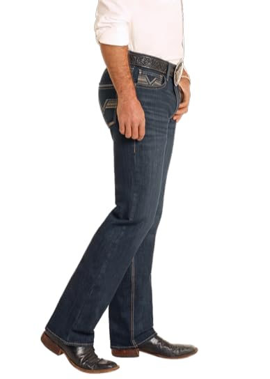 Rock & Roll Denim Men's Slim Fit Small V Straight Leg Jeans3