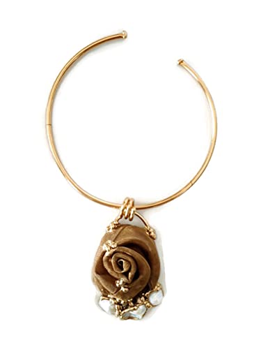  Girocollo placcato oro con perle barocche, collane artigianali, artigianato italiano, perle scaramazze, rosa, collana perle, pezzo unico,