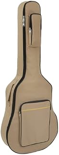 TRIXES Full Size Khaki Guitar Bag with Shoulder Strap  Waterproof Padded Case  Perfect for Acoustic & Classical Guitars  Great for Travelling to Gigs, Guitar Lessons and Band Rehearsals