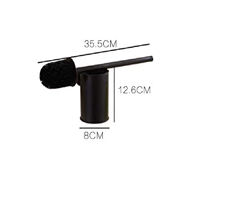 Brosse WC murale en acier inoxydable 304 noir mat et support or rose - 3