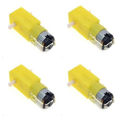Image of ROBOWAY Dual Shaft DC BO Motor 100RPM Plastic Gear Motor for Smart Robot Car, Arduino & DIY Projects 12V Compatible (Pack of 4)