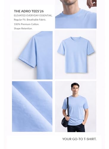 Image of ADRO Mens Printed Cotton T-Shirts Pack of 3 | Regular Fit Graphic Tshirt | Breathable Modern Stylish Casual T Shirt for Travel Gym Daily Lifestyle
