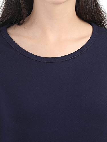 Image of FLEXIMAA Women's Cotton Plain Round Neck Full Sleeve T-Shirt