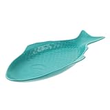 KICHOUSE 1Stück Keramischer Servierteller Fischform Kreative Snack-aufbewahrung Grün für Zuhause Restaurant und Partys Langlebig