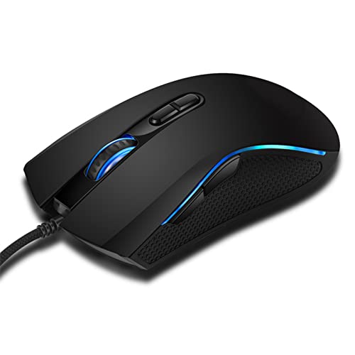 QKFON Souris de jeu colorée et lumineuse, 7 boutons RVB rétroéclairés, prise en main confortable, ergonomique, souris de jeu pour ordinateur Cover