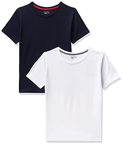 Image of Amazon Brand - Symbol Boys 100% Cotton Solid Half Sleeves T-Shirt | Regular Fit | Age 2-14 Years (Pack of 2)
