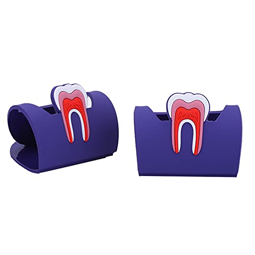 Verdant Touch Soporte para tarjetas en forma de dientes, soporte para tarjetas dentales, 2 unidades, morado, regalo de dentista clínico