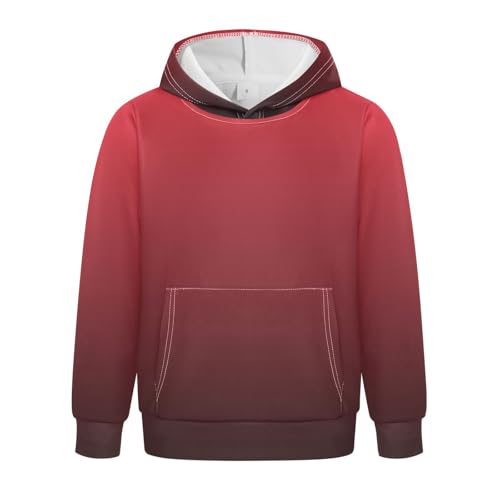 Alizarin Crimson Black Gradient Boys' Fashion Hoodies, Girls' Sweatshirts, Soccer Hoodies for Boys, Size 4T