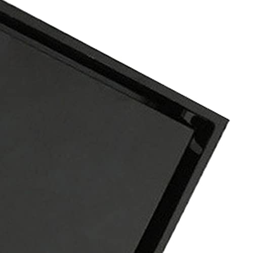 Unsichtbarer Bodenablauf, 10cm / 3.9in Edelstahl Duschablauf, Boden Abfluss Abdeckung mit 1,3 mm Schwarzer Unsichtbarer Einbettziegel Verdrängung Filter Geruchsdichter Duschrinne Ablaufrinne