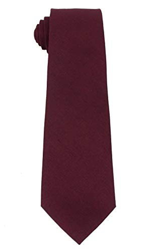 Image of Kebocis Mens Solid Color Cotton Necktie for Men