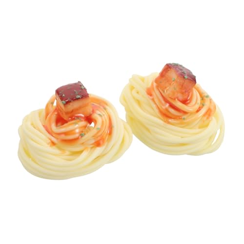 BESPORTBLE 2pezzi Spaghetti Artificiali in Pvc di Cibo Simulato Salsa Realistica per Decorazioni per Feste Scenografie e Esposizioni di Ristoranti