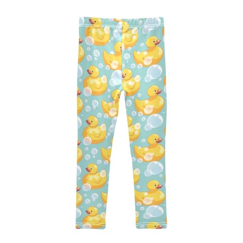 Rubber Ducks Girls' Leggings Toddler Doodles Bubbles Kids Yoga Pants Dance Active Tights 4T2