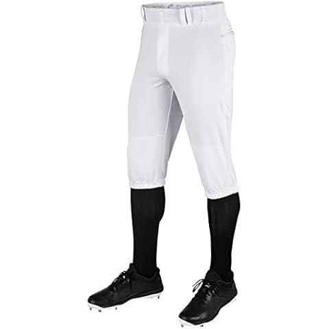 CHAMPRO Triple Crown Knicker Style Youth Baseball Pants in Solid Color with Reinforced Sliding Areas, White, Youth Medium Cover