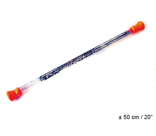 Lot de 3 - Bâton Majorette Paillettes avec Liquide Bouts Oranges 50cm