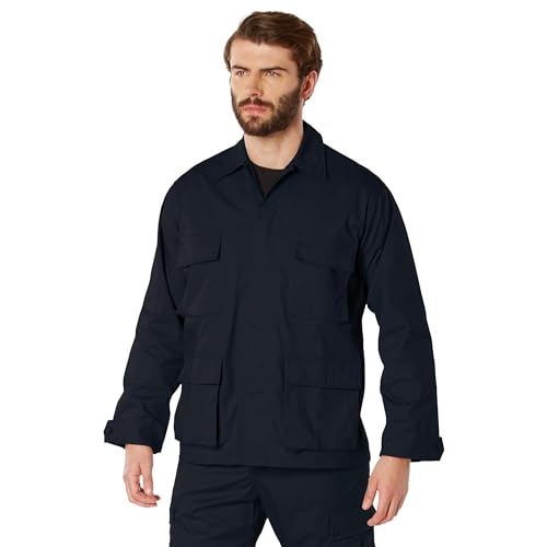Image of Rothco BDU Uniform Shirt | Men's Long Sleeve Tactical Cargo Overshirt Utility Hunting Fishing Shacket Button Down Jacket with 4 Pockets