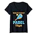 Femme Paddleball amusant World's Okayest Padel Player T-Shirt avec Col en V