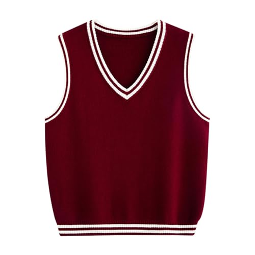 Toddler Sweater Vest 100% Cotton School Uniform Vests for Girls Boy Toddler Kids Knit Pullover