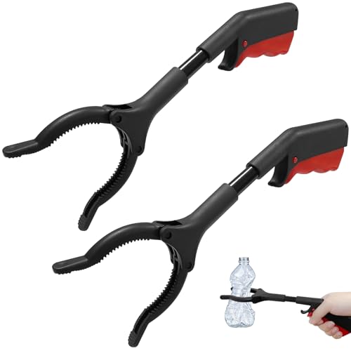 2 Pièces Pince Ramasse Objet pour Seniors, 30 cm Ramasse Dechets, Pince de Ramassage Court et de Préhension pour Jardin, Ménage et Recyclage à poignée...