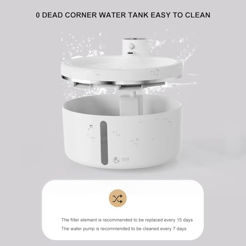 Fuente de agua automática para gatos y perros blanca miniatura 4