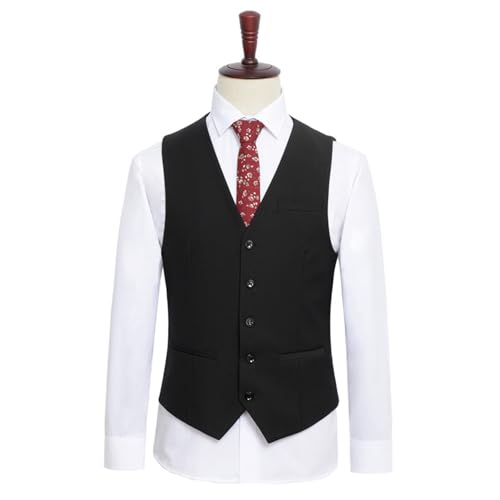 Men's Formal Waistcoat, Plus Size Loose Suit Vest Sleeveless V Neck, Business Casual Fat Men Dress for Tuxedos Wedding,9XL,Black4
