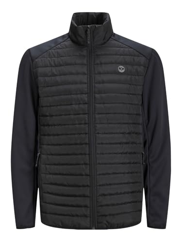JACK & JONES Homme Jjemulti Quilted Collar Noos Veste Matelassée, Noir, L EU