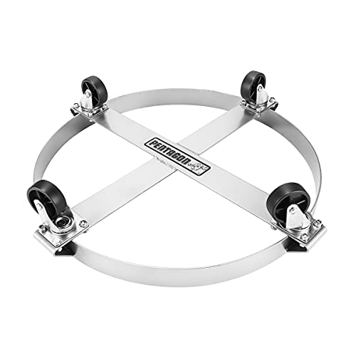 55-Gallon Drum Dolly - Heavy-Duty Steel Dolly with Cross Braces and 4 Caster Wheels – 1,000-Pound Capacity by Pentagon Tools