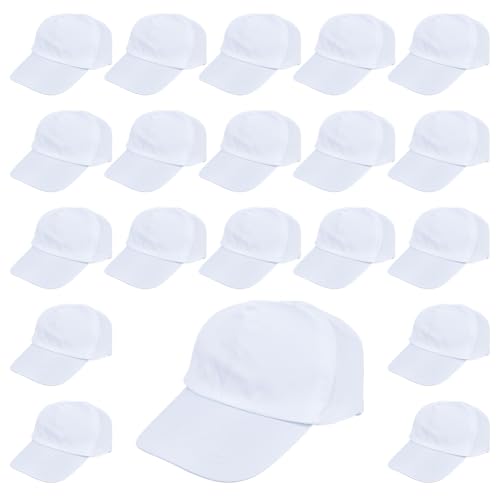 Casquette de baseball vierge DICOSMETIC lot de 25 casquettes réglables blanc pur