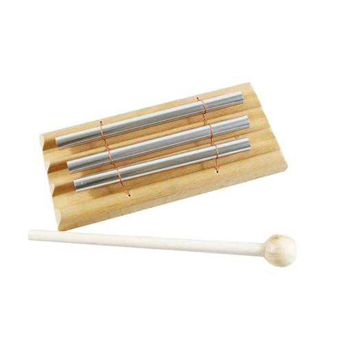 GARIOUANS 三音風鈴 トリオチャイム 幼児用打楽器 木製パーカッション の音楽 瞑想用穏やかな響き 滑らか表面 クラス管理に